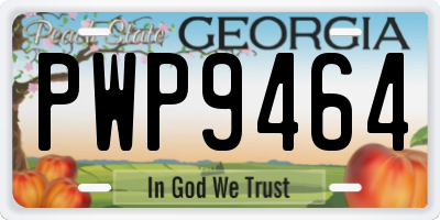 GA license plate PWP9464
