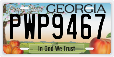 GA license plate PWP9467