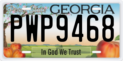 GA license plate PWP9468