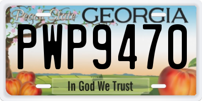 GA license plate PWP9470