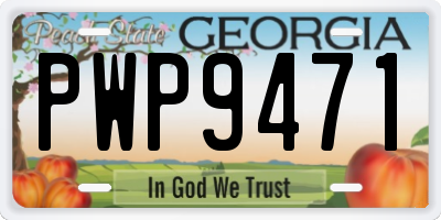 GA license plate PWP9471