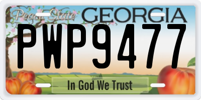 GA license plate PWP9477