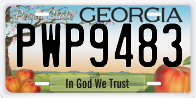 GA license plate PWP9483