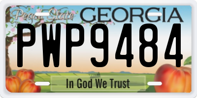 GA license plate PWP9484