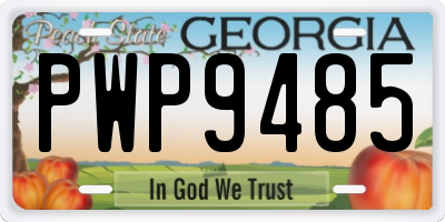 GA license plate PWP9485