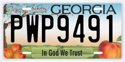 GA license plate PWP9491
