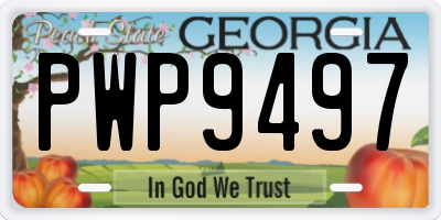 GA license plate PWP9497