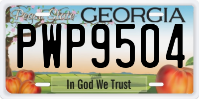 GA license plate PWP9504
