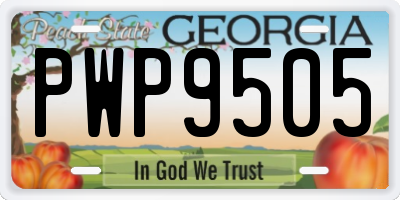 GA license plate PWP9505