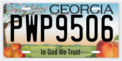 GA license plate PWP9506