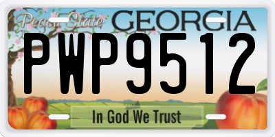 GA license plate PWP9512