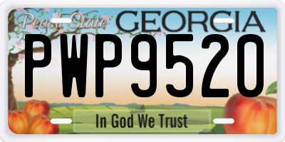 GA license plate PWP9520