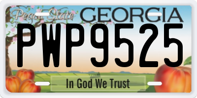 GA license plate PWP9525