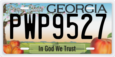 GA license plate PWP9527