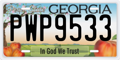 GA license plate PWP9533