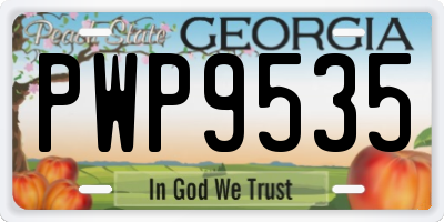 GA license plate PWP9535