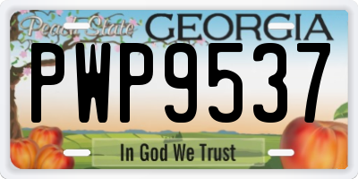 GA license plate PWP9537