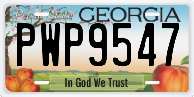 GA license plate PWP9547