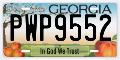 GA license plate PWP9552