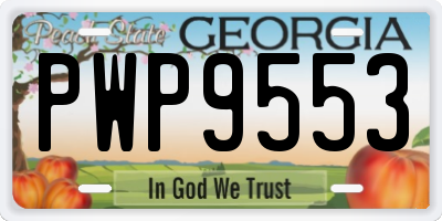 GA license plate PWP9553