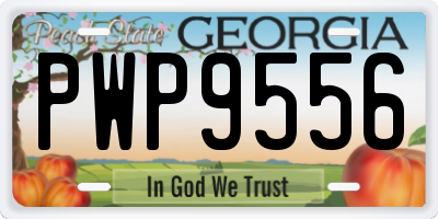 GA license plate PWP9556