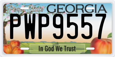 GA license plate PWP9557
