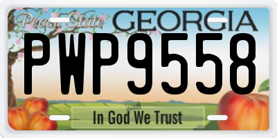 GA license plate PWP9558