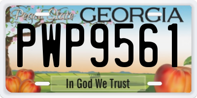 GA license plate PWP9561