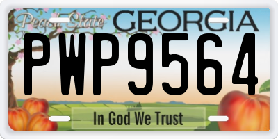 GA license plate PWP9564