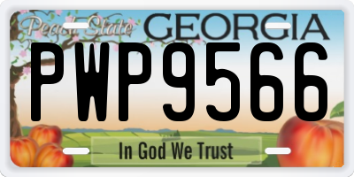 GA license plate PWP9566