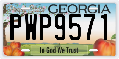 GA license plate PWP9571