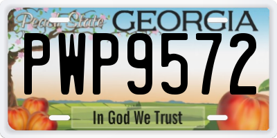 GA license plate PWP9572