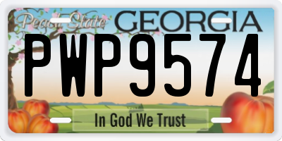 GA license plate PWP9574