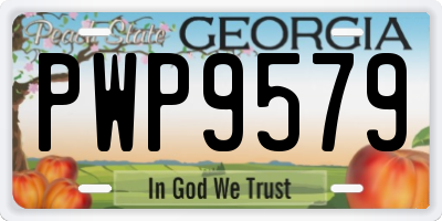 GA license plate PWP9579