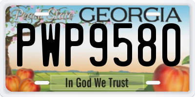 GA license plate PWP9580