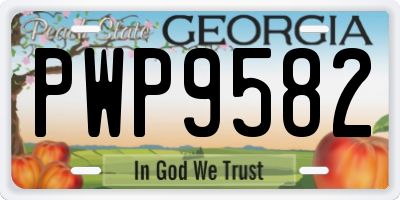 GA license plate PWP9582