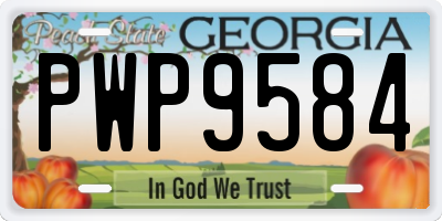 GA license plate PWP9584