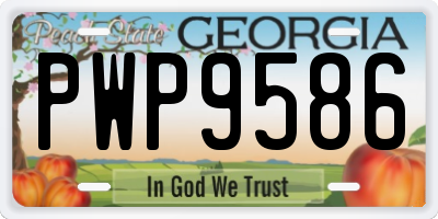 GA license plate PWP9586