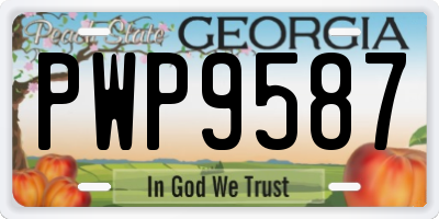 GA license plate PWP9587