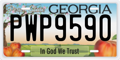 GA license plate PWP9590