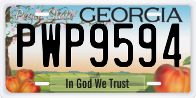 GA license plate PWP9594