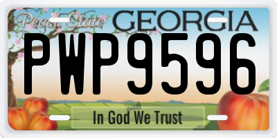 GA license plate PWP9596