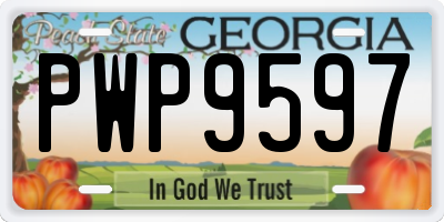 GA license plate PWP9597