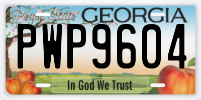 GA license plate PWP9604