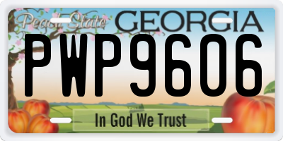 GA license plate PWP9606