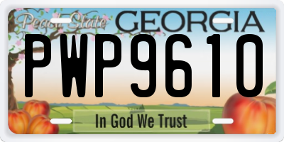 GA license plate PWP9610