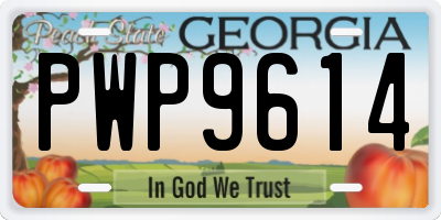 GA license plate PWP9614