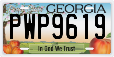 GA license plate PWP9619
