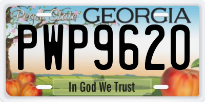 GA license plate PWP9620