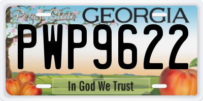 GA license plate PWP9622